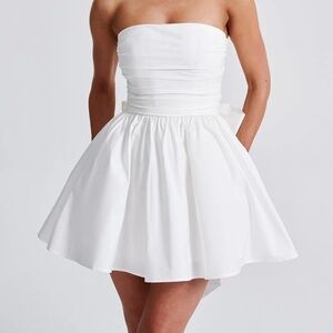 Babyboo Strapless White Mini Dress